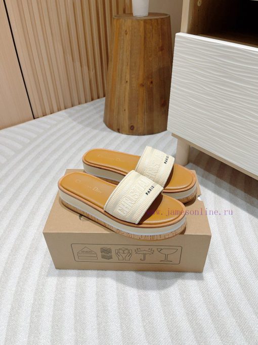 -24Ss new Dior Riviera Dway embroidered thick soled slippers in jelly colorThis Dway thick ssmbtya5n - Image 5