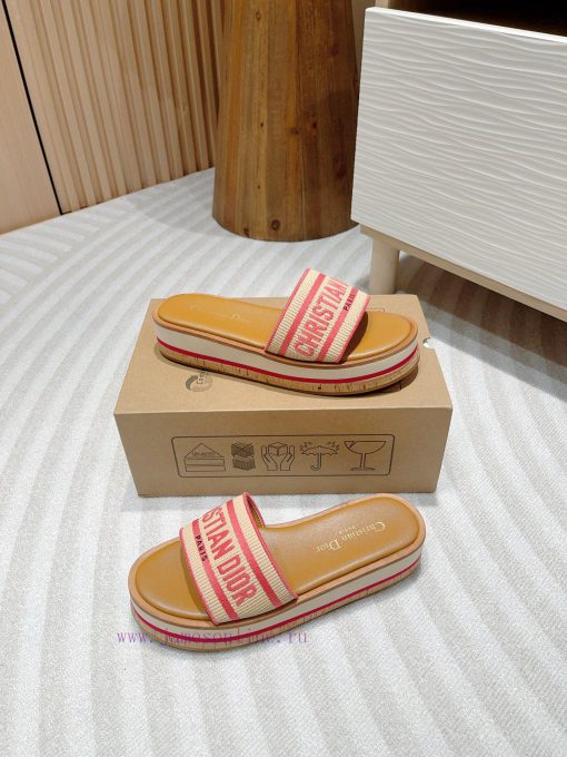 -24Ss new Dior Riviera Dway embroidered thick soled slippers in jelly colorThis Dway thick s9gtyaczc - Image 6
