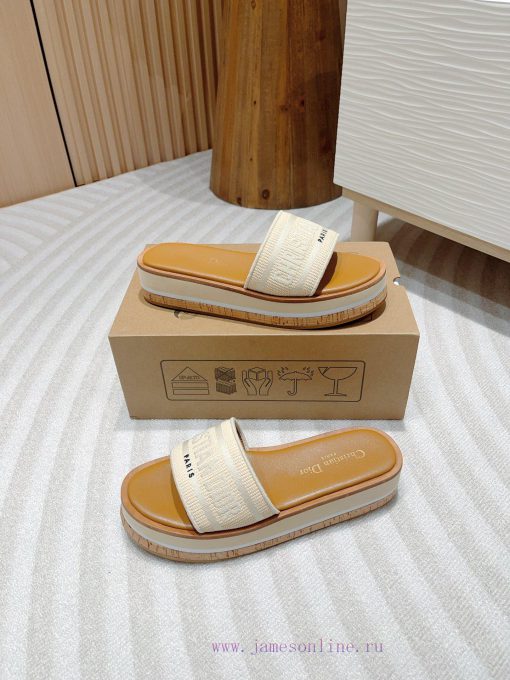 -24Ss new Dior Riviera Dway embroidered thick soled slippers in jelly colorThis Dway thick ssmbtya5n - Image 6