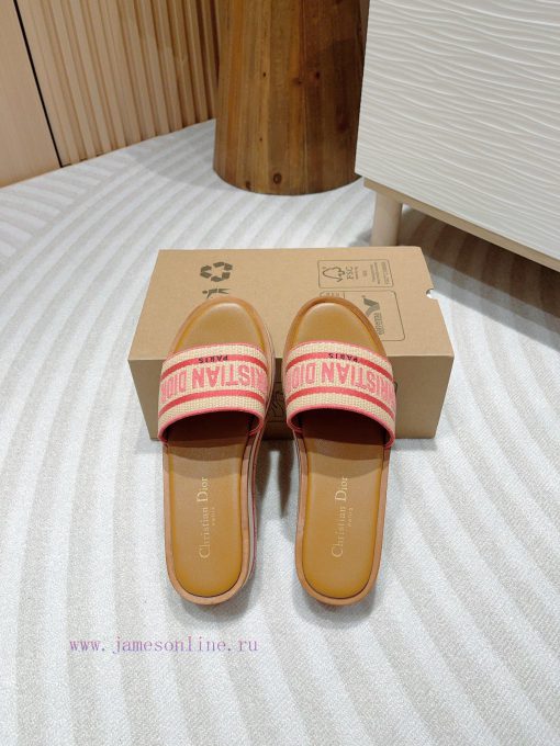 -24Ss new Dior Riviera Dway embroidered thick soled slippers in jelly colorThis Dway thick s9gtyaczc - Image 8