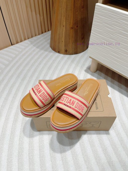 -24Ss new Dior Riviera Dway embroidered thick soled slippers in jelly colorThis Dway thick s9gtyaczc - Image 9