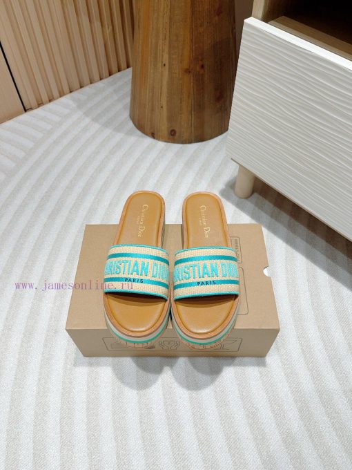 -24Ss new Dior Riviera Dway embroidered thick soled slippers in jelly colorThis Dway thick s2fd6nez5 - Image 2