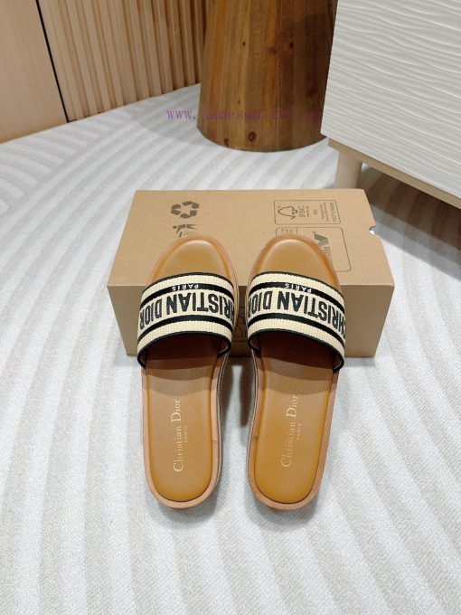 -Black stripe24Ss new Dior Riviera Dway embroidered thick soled slippers in jelly colorThis quqws0g2 - Image 8