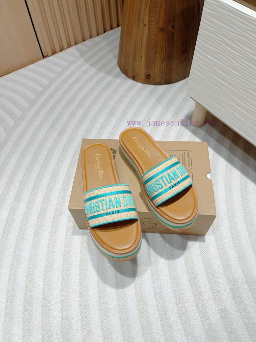 -24Ss new Dior Riviera Dway embroidered thick soled slippers in jelly colorThis Dway thick s2fd6nez5 - Image 9