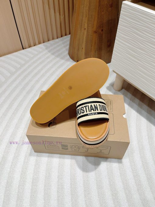 -Black stripe24Ss new Dior Riviera Dway embroidered thick soled slippers in jelly colorThis quqws0g2 - Image 10