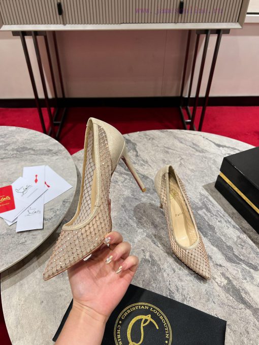 ∙ Mesh full of diamonds ∙ ꫛꫀ w ︎ ️Maison Christian Louboutin is made of white mesh, with an e92oxie8 - Image 5