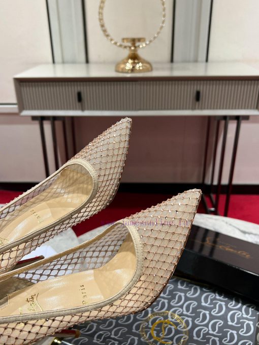 ∙ Mesh full of diamonds ∙ ꫛꫀ w ︎ ️Maison Christian Louboutin is made of white mesh, with an e92oxie8 - Image 9