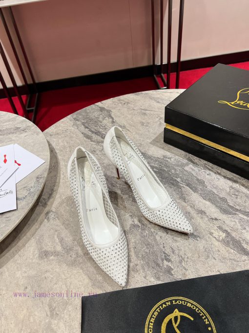 ∙ Mesh full of diamonds ∙ ꫛꫀ w ︎ ️Maison Christian Louboutin is made of white mesh, with an rs93s2jr - Image 2