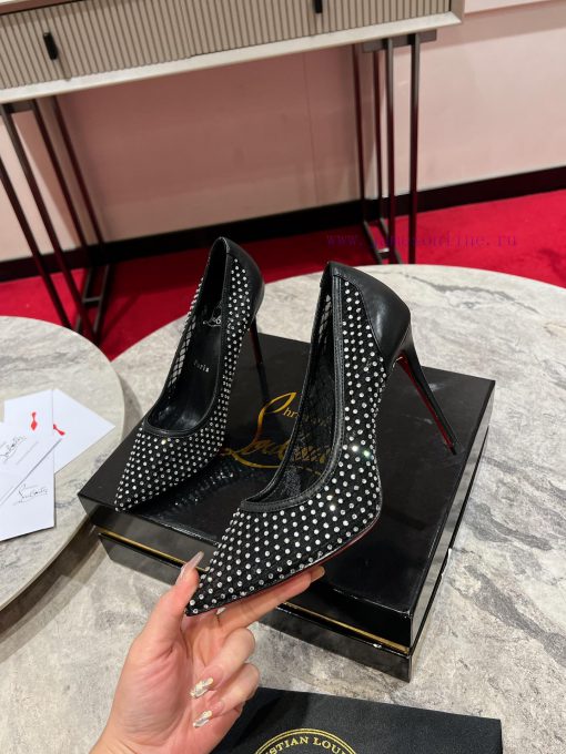 ∙ Mesh full of diamonds ∙ ꫛꫀ w ︎ ️Maison Christian Louboutin is made of white mesh, with an xbw4ieh5 - Image 4