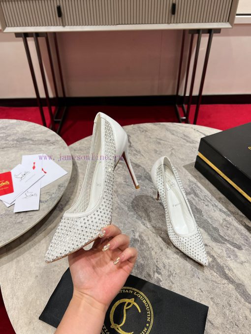 ∙ Mesh full of diamonds ∙ ꫛꫀ w ︎ ️Maison Christian Louboutin is made of white mesh, with an rs93s2jr - Image 5