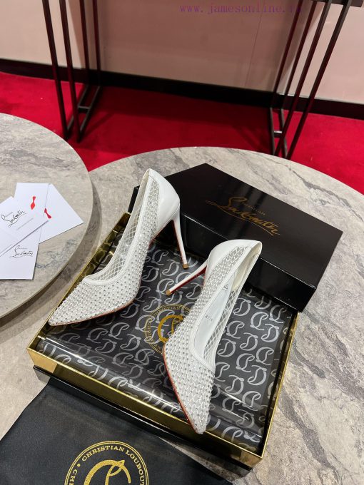 ∙ Mesh full of diamonds ∙ ꫛꫀ w ︎ ️Maison Christian Louboutin is made of white mesh, with an rs93s2jr - Image 6