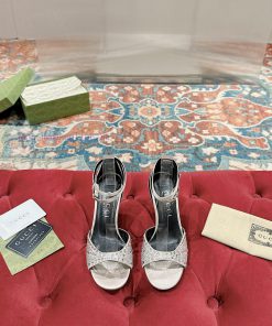 ️GG Crystal Buckle Fine Heel Water Diamond Silk Sandals Original Edition 11 Reproduction Evehg8iozy1