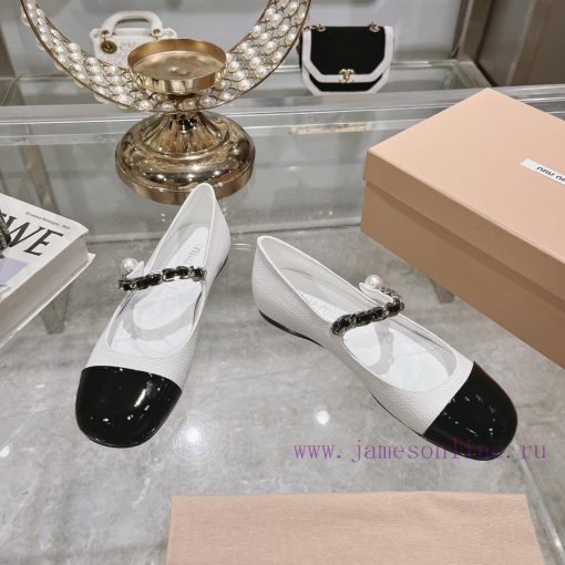 MIUMU 2024 Spring/Summer New Mary Jane Single ShoesThe combination of color blocking and supyuy95vo0 - Image 3