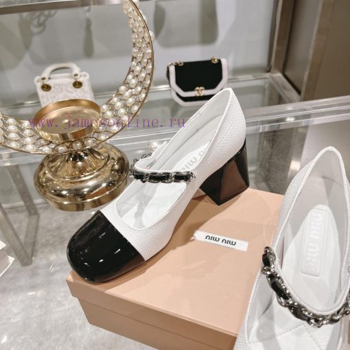 MIUMU 2024 Spring/Summer New Mary Jane Single ShoesThe combination of color blocking and supnmgpmvtb - Image 7
