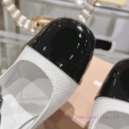 MIUMU 2024 Spring/Summer New Mary Jane Single ShoesThe combination of color blocking and supnmgpmvtb - Image 9