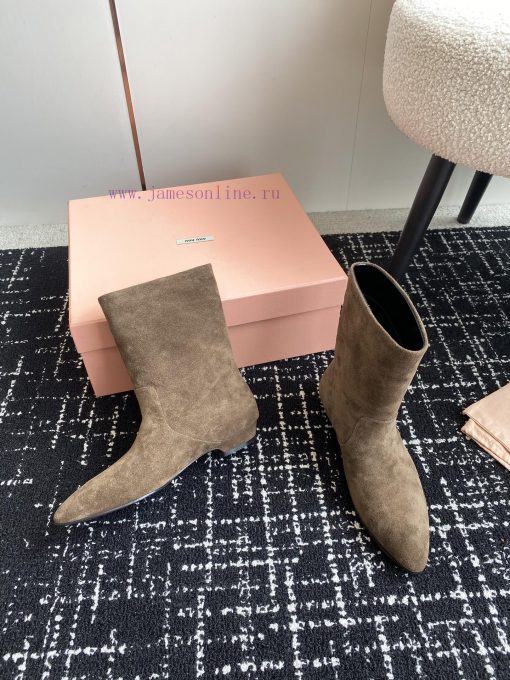 Top qualitymiu miu ss24 new arrival～Miu Home 2024 Autumn/Winter | New Pointed Short BootsThizh4on1a6 - Image 6