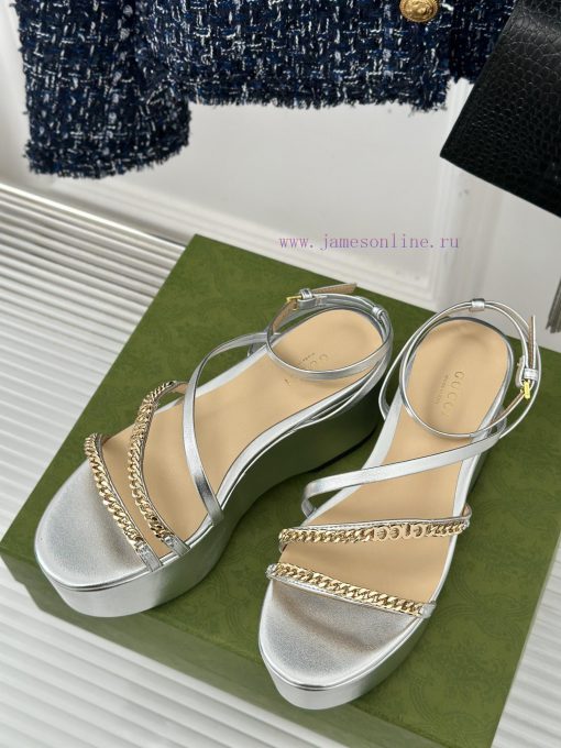 Gucci24S Spring/Summer New Product ShowThick soled chain sandalsG Home is reflecting a sensefd7j2zyf - Image 3