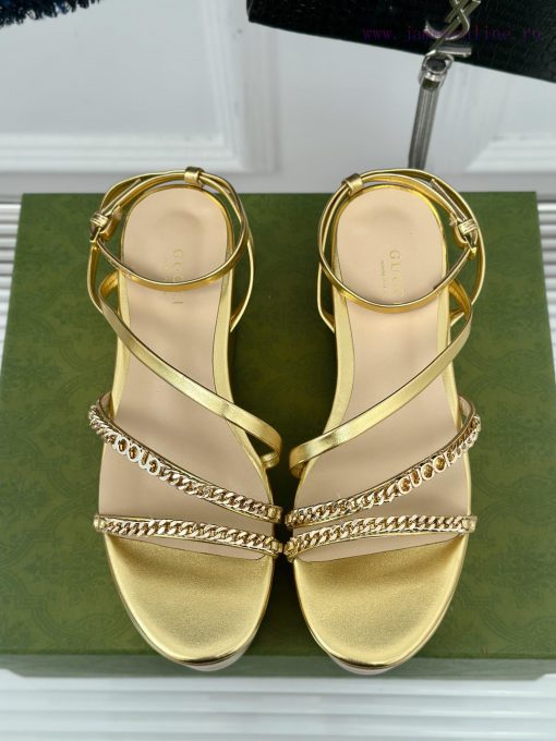 Gucci24S Spring/Summer New Product ShowThick soled chain sandalsG Home is reflecting a sense9bqybhg6 - Image 5