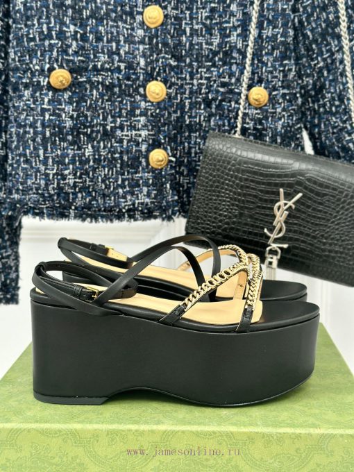 Gucci24S Spring/Summer New Product ShowThick soled chain sandalsG Home is reflecting a senseu77r8o72 - Image 2
