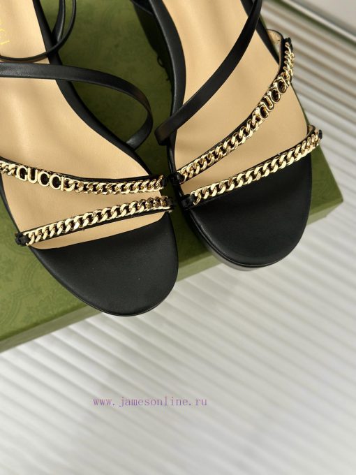 Gucci24S Spring/Summer New Product ShowThick soled chain sandalsG Home is reflecting a senseu77r8o72 - Image 8