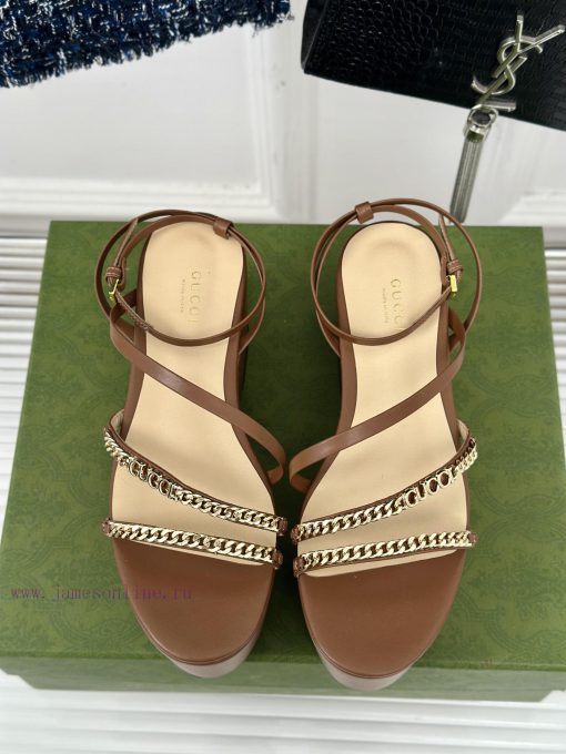 Gucci24S Spring/Summer New Product ShowThick soled chain sandalsG Home is reflecting a sense8w2m9c9f - Image 5