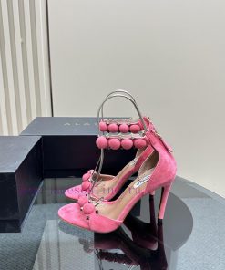 AlAIA round buckle rivet high-heeled sandalsCountless renowned designers regard him as the 'gdp1n5tn