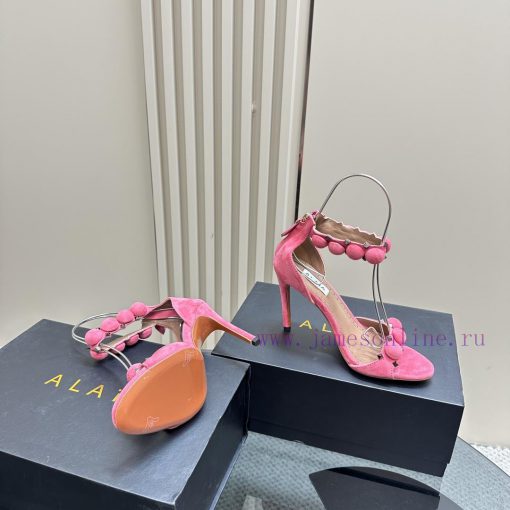 AlAIA round buckle rivet high-heeled sandalsCountless renowned designers regard him as the 'gdp1n5tn - Image 5