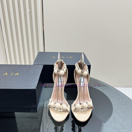 AlAIA round buckle rivet high-heeled sandalsCountless renowned designers regard him as the 'fwsypoco - Image 3