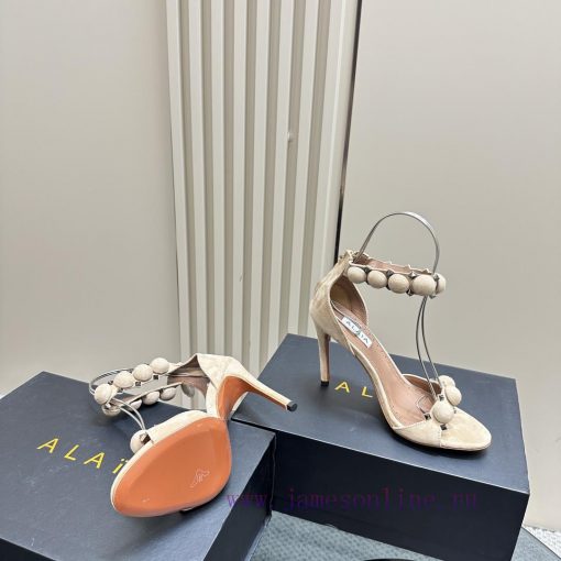 AlAIA round buckle rivet high-heeled sandalsCountless renowned designers regard him as the 'fwsypoco - Image 5