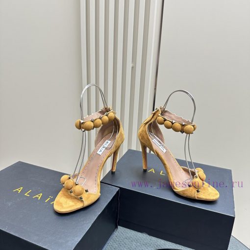AlAIA round buckle rivet high-heeled sandalsCountless renowned designers regard him as the '3zjdku62 - Image 4