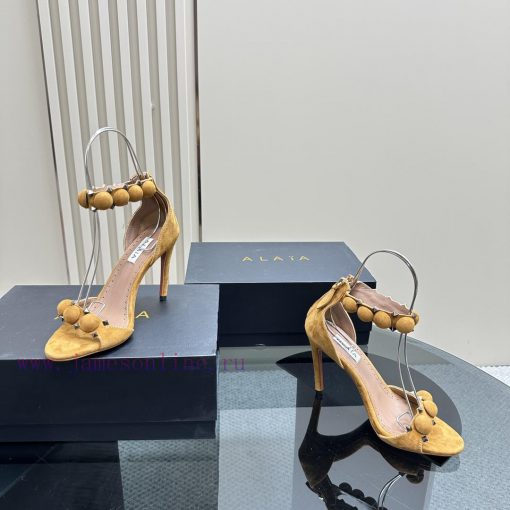AlAIA round buckle rivet high-heeled sandalsCountless renowned designers regard him as the '3zjdku62 - Image 7