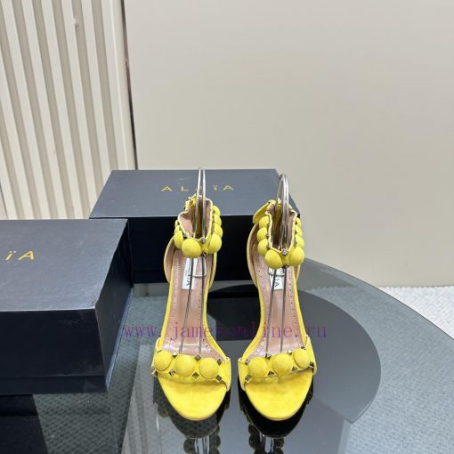 AlAIA round buckle rivet high-heeled sandalsCountless renowned designers regard him as the 'ppwggovk - Image 3