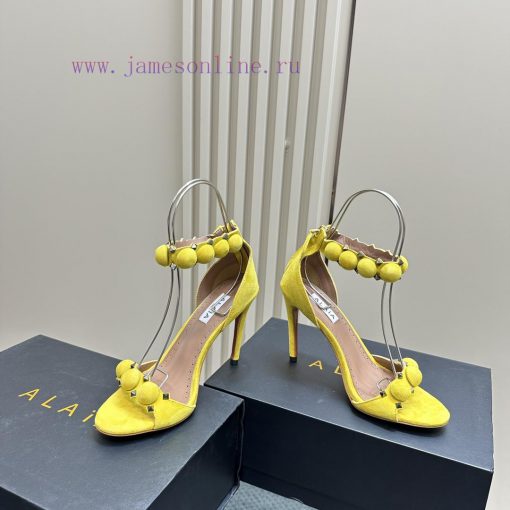 AlAIA round buckle rivet high-heeled sandalsCountless renowned designers regard him as the 'ppwggovk - Image 4