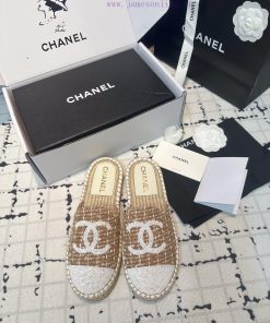 Chanel 2024 Summer New Bead Embroidered Fisherman's SlippersThese slippers are my savior thi04jc04o5