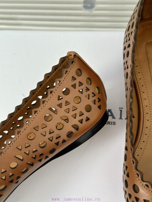 AlAIA | Classic retro hollowed out single shoe from AlAIAFull of girlish style, with both moadrrf251 - Image 7