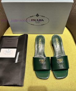 Mid heeled slippers in 4 colorsPrada/Prada 2024 Spring/Summer New Product Saffiano Lacquer Lbz9pdrhy