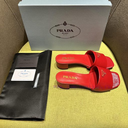 Mid heeled slippers in 4 colorsPrada/Prada 2024 Spring/Summer New Product Saffiano Lacquer Lqqtic8hk - Image 3