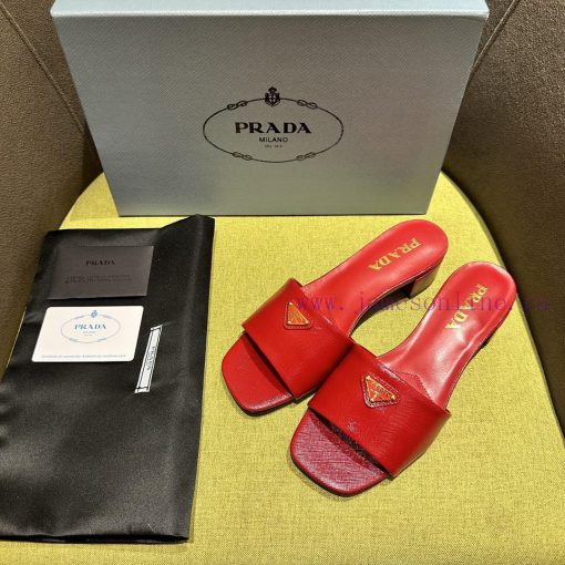 Mid heeled slippers in 4 colorsPrada/Prada 2024 Spring/Summer New Product Saffiano Lacquer Lqqtic8hk - Image 4