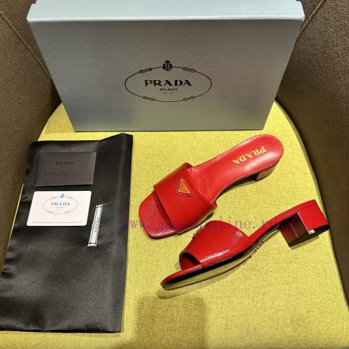Mid heeled slippers in 4 colorsPrada/Prada 2024 Spring/Summer New Product Saffiano Lacquer Lqqtic8hk - Image 5
