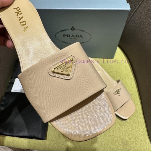 Mid heeled slippers in 4 colorsPrada/Prada 2024 Spring/Summer New Product Saffiano Lacquer Lmwo9j3um - Image 6