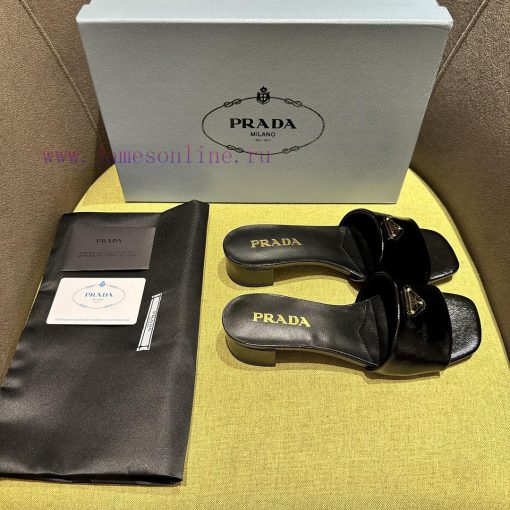 Mid heeled slippers in 4 colorsPrada/Prada 2024 Spring/Summer New Product Saffiano Lacquer Laogj4z6h - Image 4