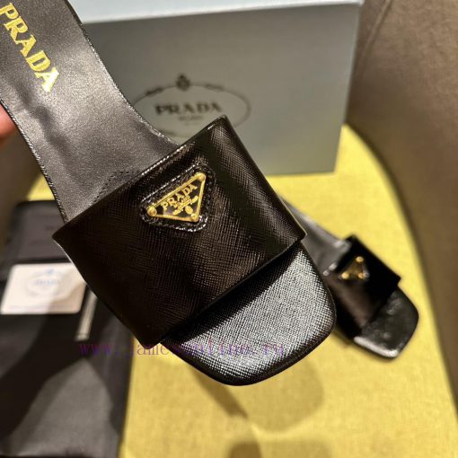 Mid heeled slippers in 4 colorsPrada/Prada 2024 Spring/Summer New Product Saffiano Lacquer Laogj4z6h - Image 6