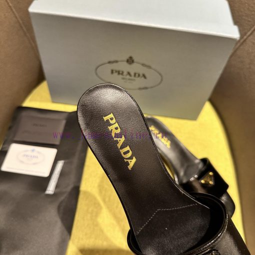 Mid heeled slippers in 4 colorsPrada/Prada 2024 Spring/Summer New Product Saffiano Lacquer Laogj4z6h - Image 7