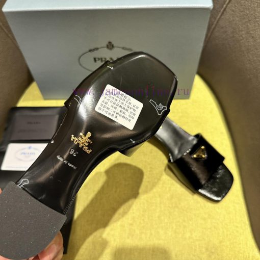 Mid heeled slippers in 4 colorsPrada/Prada 2024 Spring/Summer New Product Saffiano Lacquer Laogj4z6h - Image 9