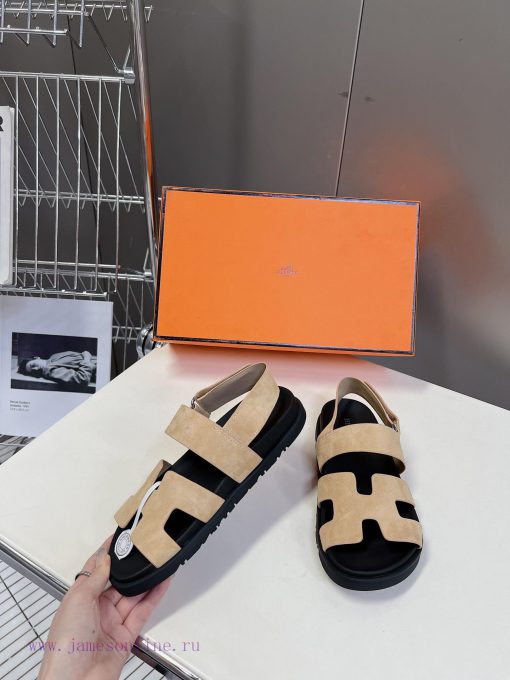 Male 10 Η ERMES Hermes Spring/Summer Classic Couple's Second Uncle Slippers Chypre Ugly Cuteh7rhu8jd - Image 5