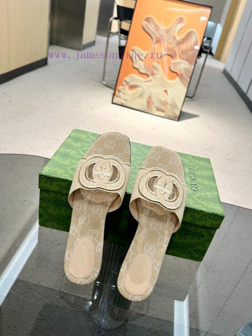 Embroidered Gucci Home 2 New Flat Heel One Line Dragging Long term Production Recommended tod24b8bl6 - Image 2