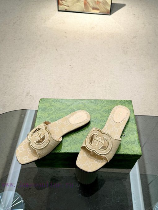 Embroidered Gucci Home 2 New Flat Heel One Line Dragging Long term Production Recommended tod24b8bl6 - Image 3