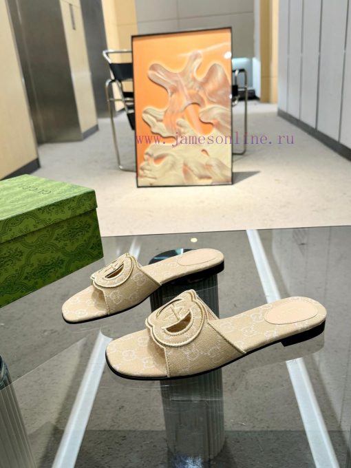 Embroidered Gucci Home 2 New Flat Heel One Line Dragging Long term Production Recommended tod24b8bl6 - Image 4