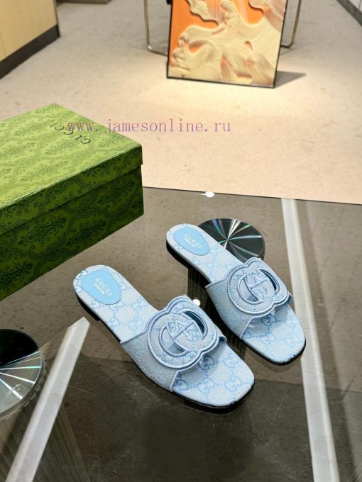 Embroidered Gucci Home 2 New Flat Heel One Line Dragging Long term Production Recommended totnxwi284 - Image 5