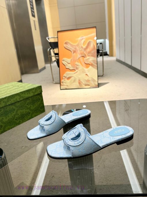 Embroidered Gucci Home 2 New Flat Heel One Line Dragging Long term Production Recommended totnxwi284 - Image 6